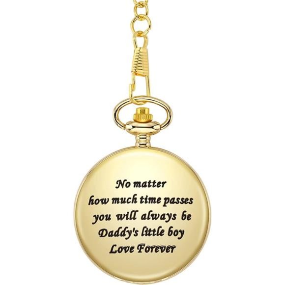 Son Pocket Watch Engraved Boy Pocket Waches Chains Kids Birthday Presents - Picture 1 of 2